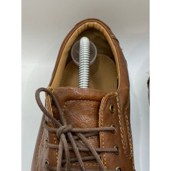 RUOSH Men's Brown Leather Round-Toe Lace-Up Low-Top Loafers SZ UK9 (US10) - Picture 4 of 9